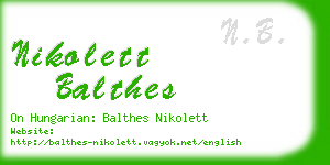 nikolett balthes business card
